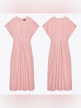 Zara Soft Pink Midi Dress